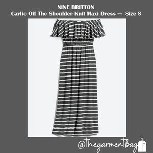 NINE BRITTON  Carlie Off The Shoulder Knit Maxi Dress - Size S